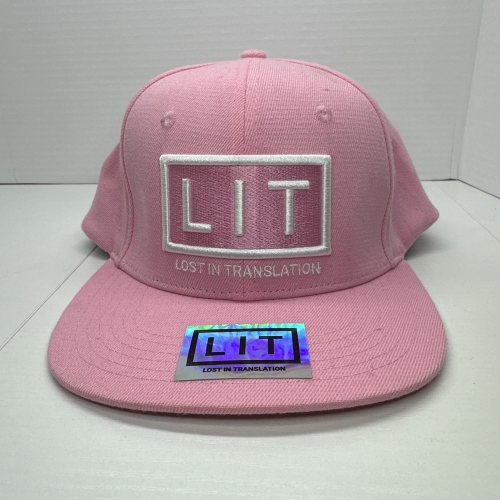 Lost In Translation Hat Snapback Pink One‎ Size Adjustable Embroidered 6 Panel